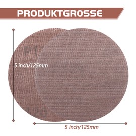 VIBRATITE Pack of 50 Mesh Sanding Discs 125 mm Velcro, 120 Grit, Mesh Sandpaper for Wood, Spatula, Plastic, Paint, Dust-free Sanding