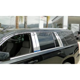 Made in USA - Trims Express 2015-2020 Chevy Tahoe/GMC Yukon 8Pc Chrome Pillar Post Stainless Steel Trim