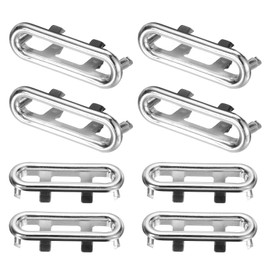 uxcell 8pcs Sink Overflow Rings, Bathroom Kitchen Basin Trim Bath Sink Hole Oval Hollow Plastic Overflow Drain Cover Insert in Hole (Silver Tone)