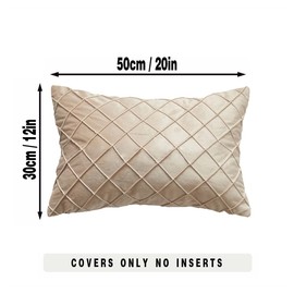 GONOVE Velvet Cushion Covers 30X50cm Soft Decorative Beige Throw Pillow Cases Pack of 2 Square Pillow Covers Pillowcases with Invisible Zipper for Home Couch Sofa Bed