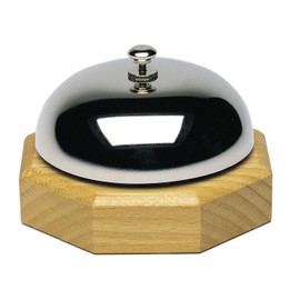 Westmark Table Waiter Bell Packed, Steel Silver/Beige, 9.1 x 9.1 x 5.8 cm