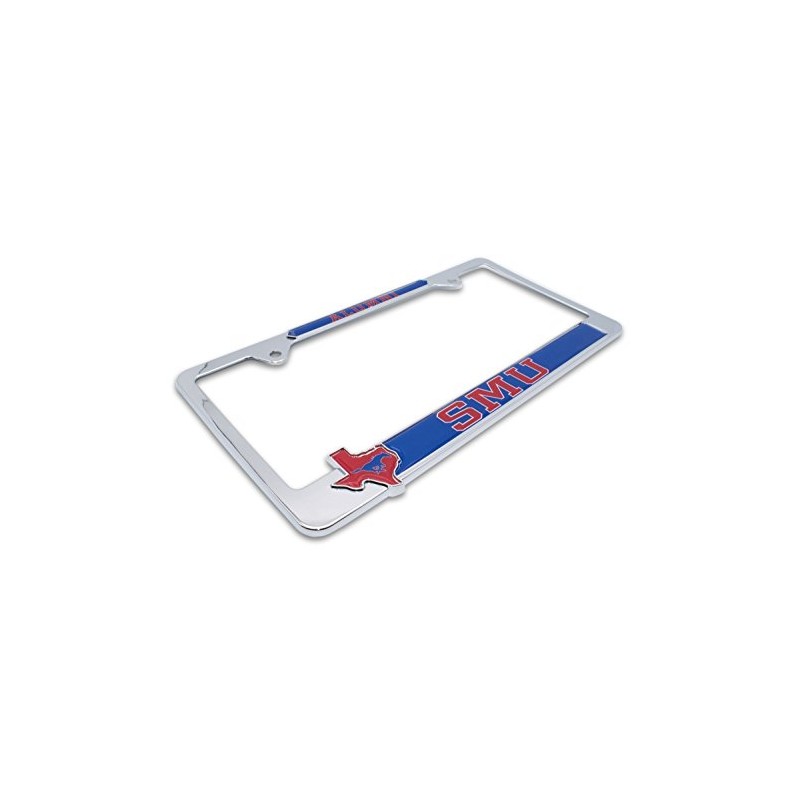 Premium All Metal SMU Alumni License Plate Frame w/Texas Shaped
