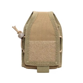 Unbranded Tactical Molle Radio Pouch Walkie Talkie Holster Portable Interphone Holder Bag - Khaki