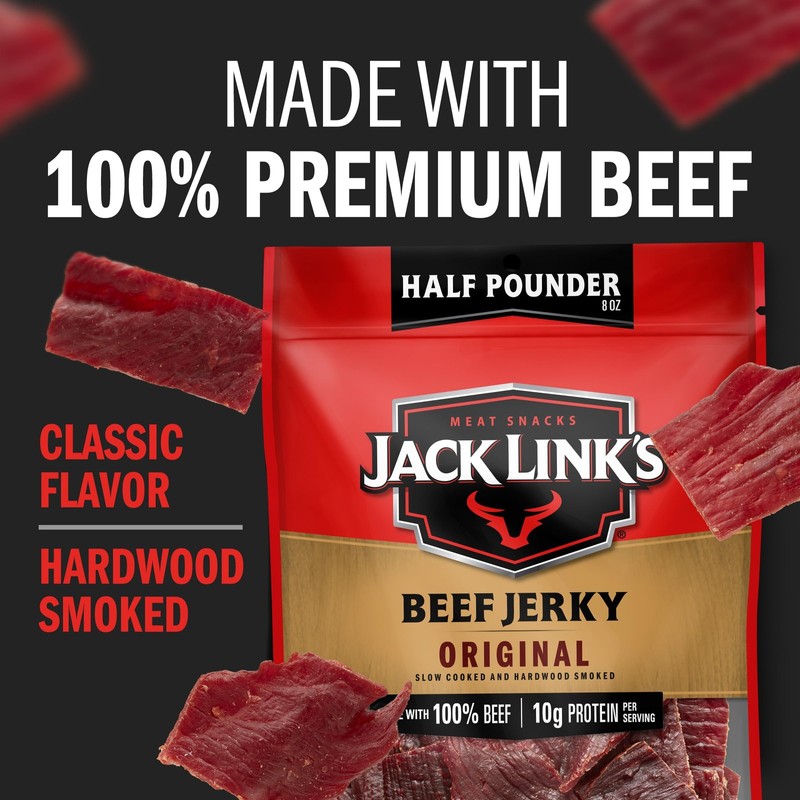 Jack Link's Beef Jerky, Original, Half Pounder Large Jerky Bag