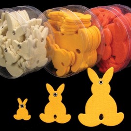 The Ribbon People Club Pack of 144 Easter Orange Fuzzy Bunnies 3"