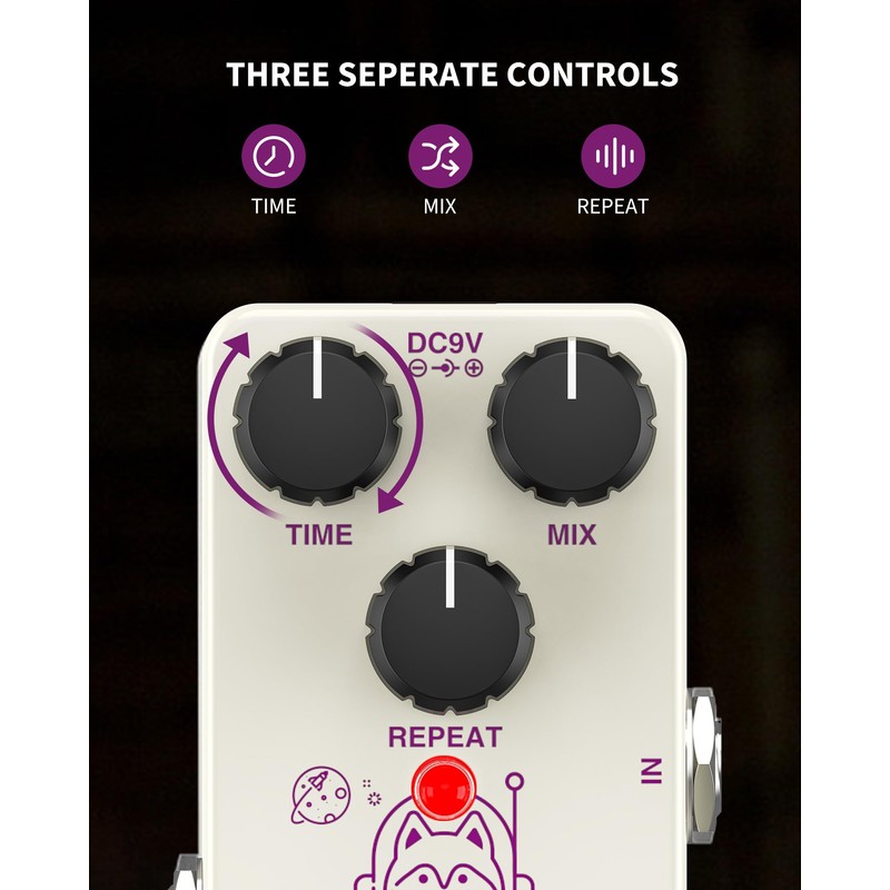 Pogolab Delay Pedal, Delay Pedals for Electric Guitar, Analog Delay