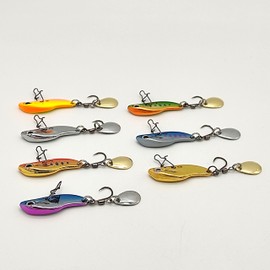 Orurdo qb100219a03 Mini Spin Tail Jig, 7 Color Set, 0.2 oz (5 g), Stream Barbless Hook