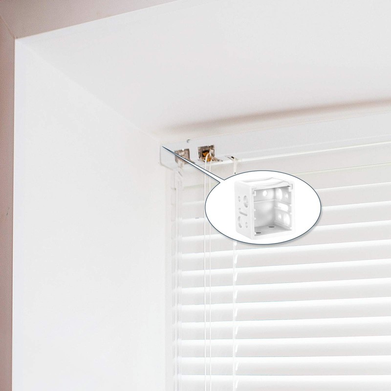 6 Pieces 1 Inch Blind Brackets White Profile Box Mounting Bracket