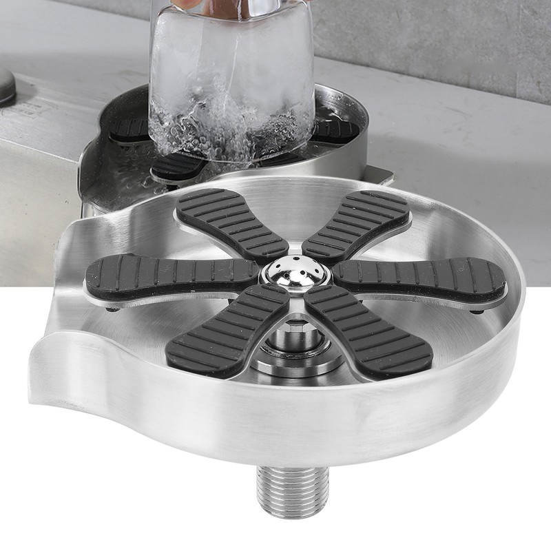 Sink Glass Rinser High Pressure Automatic Cleaning Detachable Stainless Steel