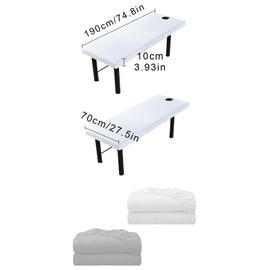 Pack of 2 Washable Massage Table Cover, Microfibre Face Pad for Massage Table, Massage Table Sheet with Face Hole, Elastic Massage Tables, for Beauty Salons, Massages, Physiotherapy Loungers etc.