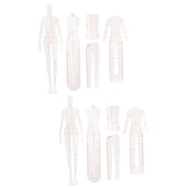 jojofuny 2sets Acrylic Quilting Ruler Set Humanoid Cutting Templates for Precise Sewing and DIY Crafting for Professional Tailors and Hobbyists 5pcs*2