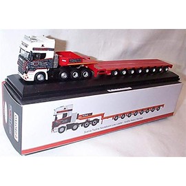oxford haulage red scania topline nooteboom low loader smiths heavy haulage lorry 1:76 scale diecast model