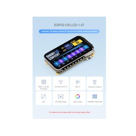 waveshare ESP32-C6 1.47inch Display Development Board with pre-soldered Header 172×320 Resolution 262K Color LCD, 32-bit RISC-V Processor,Supports Wi-Fi 6(802.11 b/g/n) and Bluetooth 5 (LE)