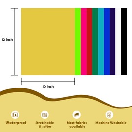 VINYL FROG Heat Transfer Vinyl Bundle 10 Pack Glossy HTV Vinyl Sheets 12''x10'' Rainbow Iron on Vinyl for DIY T-Shirts Clothing Bags