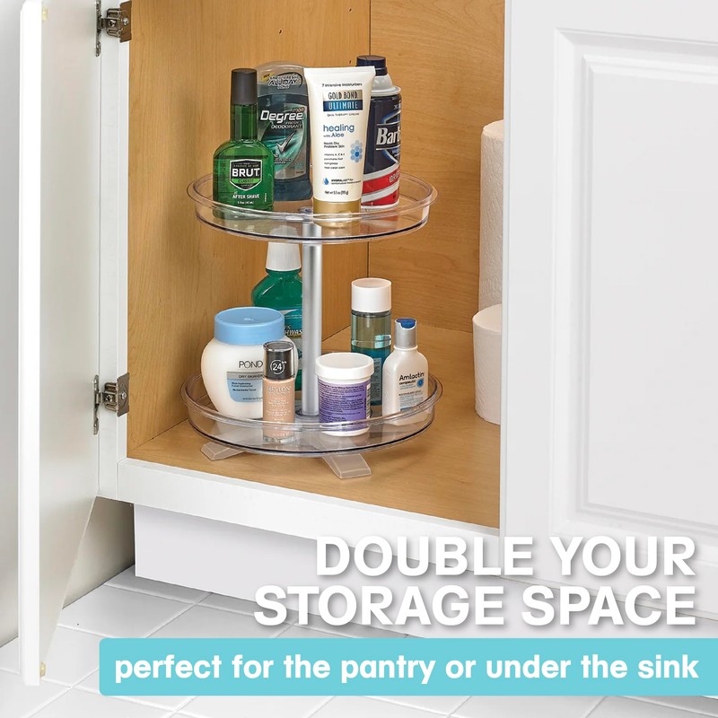 Polder 2-Tier Spinner Caddy, Kitchen and Bathroom Organization and Storage,