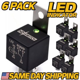 HD Switch (6 Pack) 12V Sealed WaterProof Relay fits Walker 6941 6942 9369 w/LED