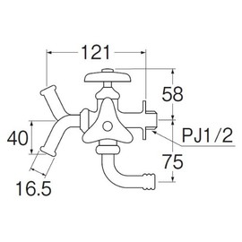 SANEI JF12AK-13 Versatile Double Mouth Horizontal Faucet for Watering Cold Areas