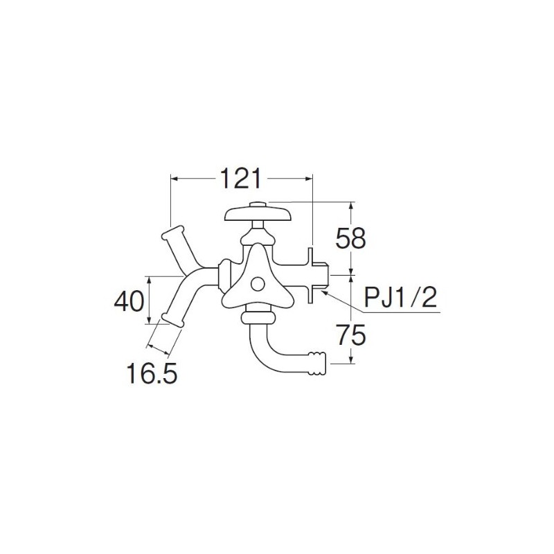 SANEI JF12AK-13 Versatile Double Mouth Horizontal Faucet for Watering Cold