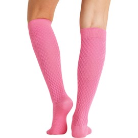Cherokee TrueSupport Women 10-15 mmHg (1 Pair/ 4 Pairs) pack Compression Socks, Plus, Atomic Pink - Atomic Pink,Plus