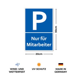 Strobo Nur für Mitarbeiter Parking Sign, 20 x 30 cm, Made From Sturdy PVC Hard Foam Board, 3 Mm Parking Sign For Employees, UV Protection, Pack Of 5