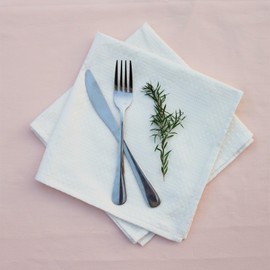 FLCSIed Linen Waffle Napkins 15 x 15 Inch,100% Cotton Waffle Weave Kitchen Dish Cloths Linen Forest Green Christmas Cloth Napkins Set of 6 (White)