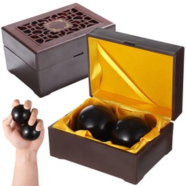 2 PCS Blackwood Hand Exercise Balls, 2 in Baoding Balls with Storage Case, Hand Grip Fitness Balls, Hand Massager Balls