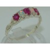 LetsBuyGold 925 Sterling Silver Natural Ruby and Opal Womens Eternity