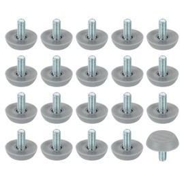 sourcing map 20Pcs M6 Thread Furniture Feet Levelers, 23x14mm Adjustable Leveling Table Feet, Screw on Furniture Glide Leveling for Chair Stool Legs, Gray