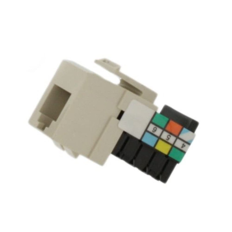 Leviton Voice Grade QuickPort Connector, 41106-RT6, Light Almond