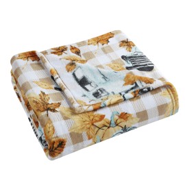 Morgan Home Fashions Velvet Plush Throw Blanket- Soft, Warm and Cozy, Lightweight for All Year Round Use 50 x 60 Inches Soft Velvet Plush in 5 Styles (Harvest Haul)