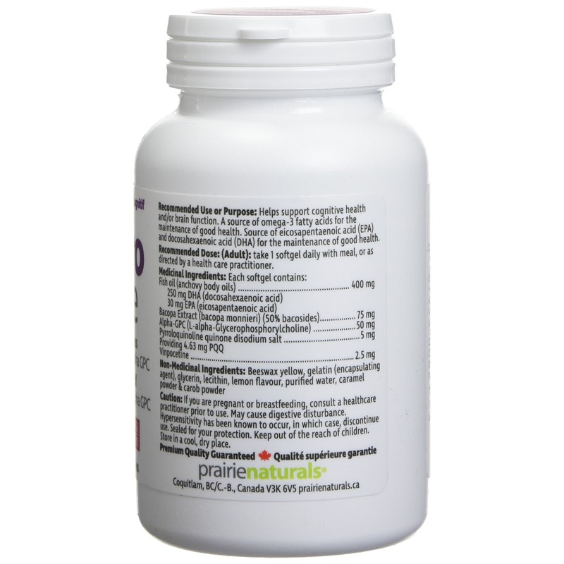 Prairie Naturals Neuro force with pqq,bacopa,and alpha gpc softgel 60