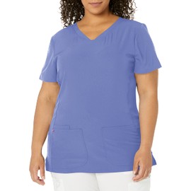 HeartSoul Break On Through Women Scrubs Top Shaped V-Neck 20710, M, Ciel