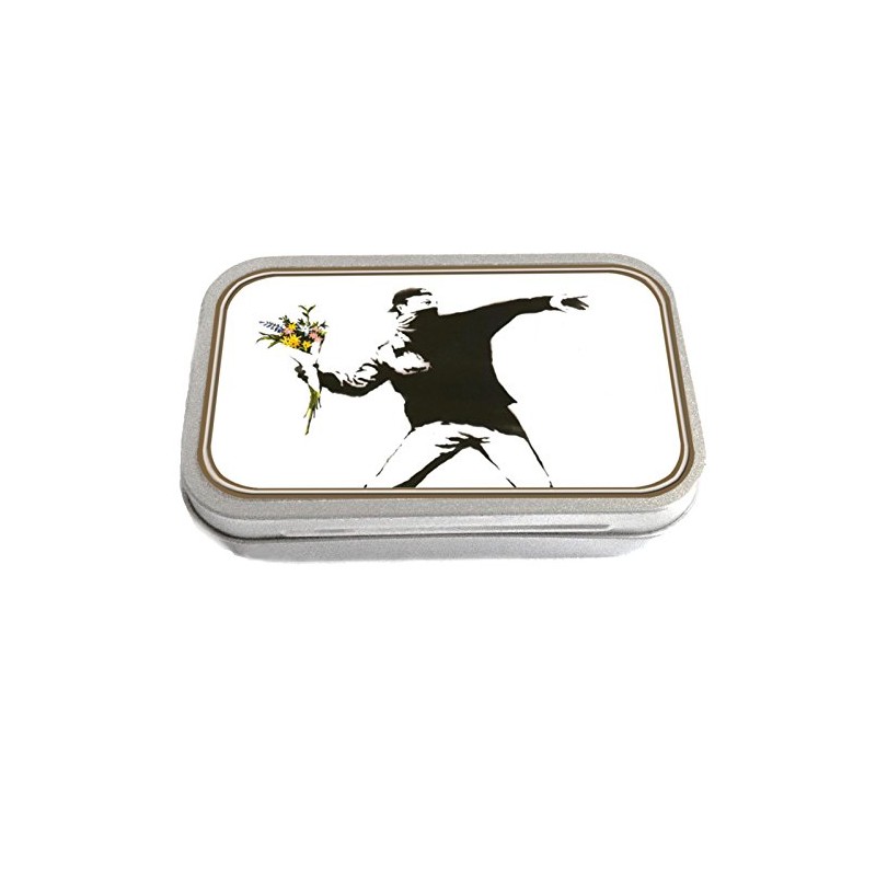 Knutty's Knobs Banksy Art Flower Thrower Slim Rectangular Hinged Lid