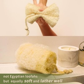 Esponjas exfoliantes corporales de lufa natural (paquete de 6 unidades), lufa real, revela la belleza natural de tu piel