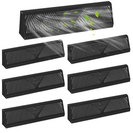 Baseboard Register Diffuser Vent Covers: 6 Pcs 18 Inch Baseboard Diffuser (Duct Opening Size) - Smooth Air Adjust Lever & Easy Install for Home Floor Wall Register Vent Cover - Black