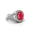 DINJEWEL 7.00 Carat Natural Ruby/Manik Gemstone 925 Sterling Silver Statement