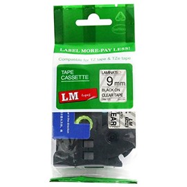 LM Tapes - Compatible with Brother PT-D210 3/8" (9mm 0.35 Laminated) Black on Clear Compatible TZe P-Touch Tape for ptouch Model PTD210 Label Maker with Great Tape Guide Included