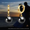 JAXXEL Black Pearl Earrings for Women,Fishhook Pearl Drop Earrings 18K
