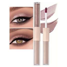 MiaSarah Rosy Brown Liquid Eyeshadow Matte Double Ended Glitter Metallic Eyeshadow Pencil Primer Base Quick Drying Waterproof Long Lasting Highlight Stick Shadow Pen Eye Makeup (#1)