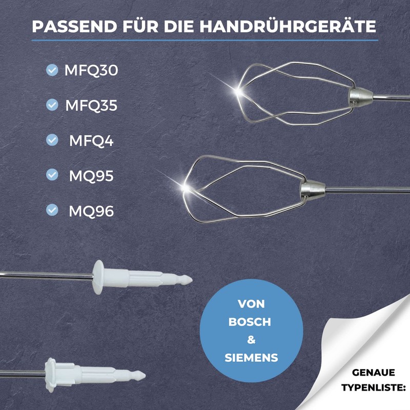 Lichtblau Whisk 653471 for Bosch Hand Mixer I Replacement Whisk