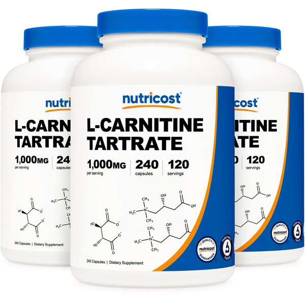 Nutricost Nutricost L-Carnitine Tartrate 500mg, 240 Capsules - 1000mg Per