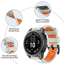 ISABAKE for Fenix 6X/7X Band 26mm Easy-fit Soft Silicone Watch Band Replacement Compatible with Fenix 5X/Fenix 5X Plus/Fenix 3/Fenix 6X Pro/Descent Descent MK2i Smartwatches