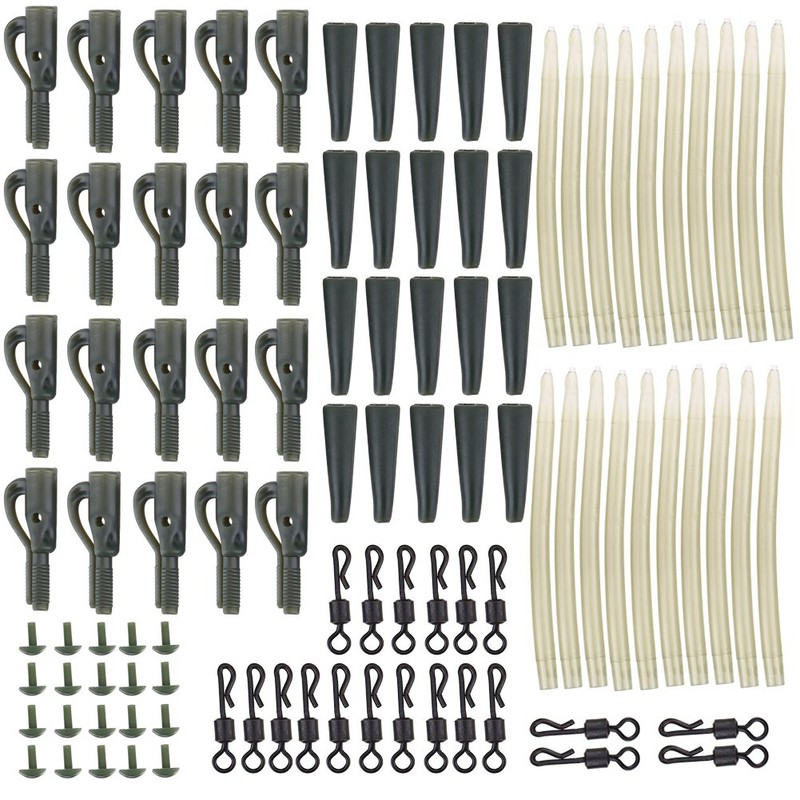 Carp Fishing Tackle Set Safety Lead Cips Tail Tubes Sleeves