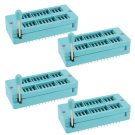 eMagTech 4pcs 28 Pin IC Test ZIF Socket 2.54mm Pitch DIP Board Socket Integrated Circuit IC Socket for Microcontroller Chip Breadboard Program IC's