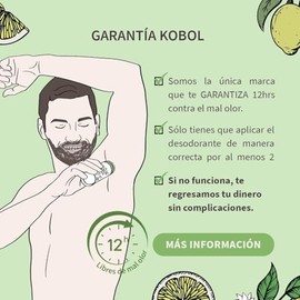 KOBOL  3 Desodorantes Naturales Vegano  Adultos y Nios  12hrs Reales contra el mal olor o te regresamos tu dinero SIN Bicarbonato No Irrita  2...     