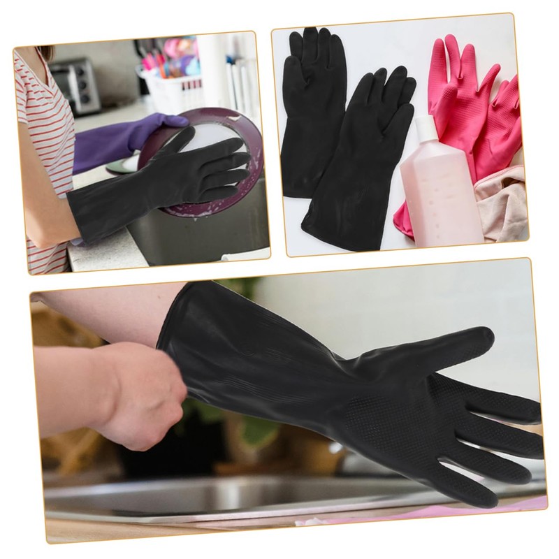 Beavorty 5 Pairs Rubber Dish Washing Gloves Reusable and Durable