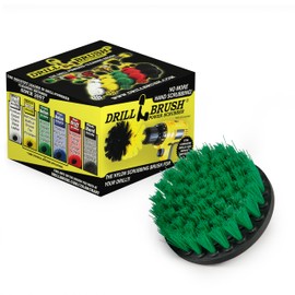Drillbrush Green Medium Nylon Kitchen Cleaning Brush - Stove, Oven, Fridge, Microwave Cleaner Attachment