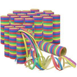 com-four® 24x Small streamers rolls in different patterns as party decorations for birthdays - Paper snakes for New Year's Eve (24 pieces - colorful)