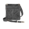 Gun Tote'n Mamas Leather Crossbody Flat Sac, Distressed Buffalo Grey