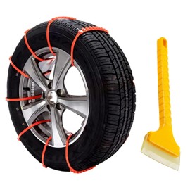 Snow Chains, Non-Slip Adjustable Chains, Tyre Wheel, Tyre Snow Chain, Reusable Emergency Snow Tyre Chains Made of Nylon, Tyre Chains, Car Safety Tyre Chains, 8 Pieces